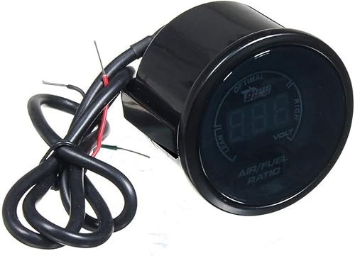 Jauge de Rapport Air-Carburant, 12V Voiture NuméRique à LED AFR VoltmèTre Indicateur Jauge de Tension avec Capteur D'OxygèNe O2(52mm) - Poukt