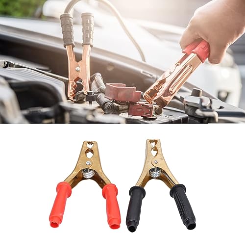 Pince de Batterie de Voiture 200a, 2 Pièces Pince Crocodile Electrique pour Charger et Tester les Batteries, Connecteur de Pince de Chargeur de Test électrique en Cuivre, Rouge Noir - Poukt