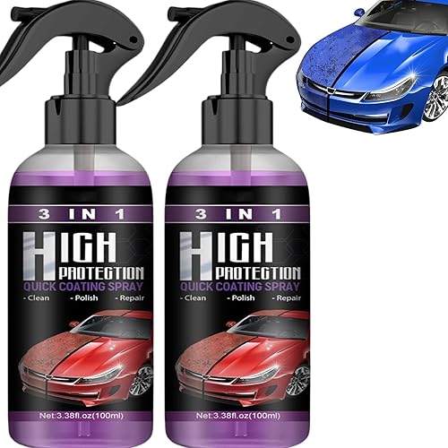 Spray de revêtement automobile 3 en 1 : anti-rayures haute protection, produit de polissage céramique et antirouille pour camping-cars et bateaux, spray nano pour voiture (1 pièces) - Poukt