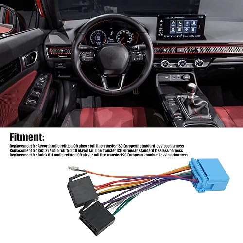 ANGGREK ISO Radio Harness Car Stereo Câble Kit Adaptateur avec Connecteur en Plastique Heat ABS pour L'ancien Remplacement - Poukt