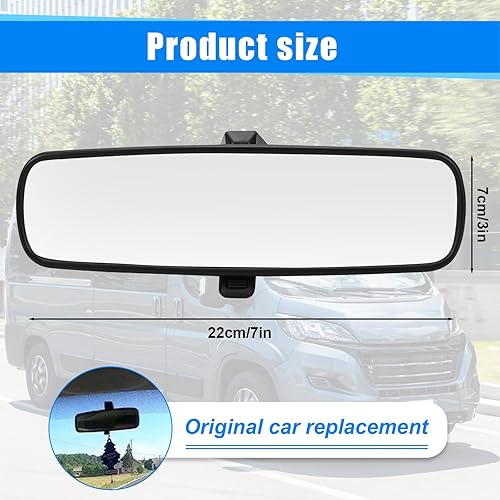 Rétroviseur Intérieur Remplacement pour Renault Trafic 2001-2024, Rétroviseur Intérieur de Voiture Miroir en Verre Remplacement pour Opel Vivaro 2001-2024, 1C1517T695AA1C6J, 4385007 - Poukt