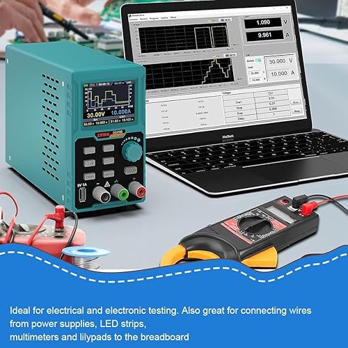 Telituny Fils de Test De Fiche Banane, 10 Fils de Test En Silicone P1530, Fiches Banane Empilables Sur Planche à Pain, Kit de CâBle Ruban Pour Tests De Diagnostic Automobile MultimèTre - Poukt