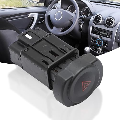 Attisfiera Interrupteur Bouton de Warning Feux de Détresse pour Duster Logan Sandero 8200602232 Bouton Warning Trafic 8 pins - Poukt
