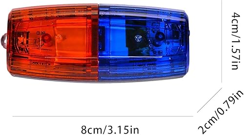 Clip LED étanche, lumière clignotante de sécurité, stroboscope rouge bleu, lampe rechargeable par USB, lumière d'avertissement d'épaule, stroboscopique rouge bleu, lampe à clip transparente, - Poukt