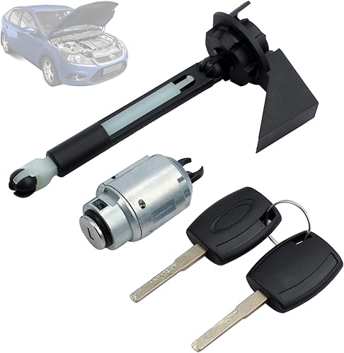 Twowinds - Barillet de Serrure Capot Compatible avec Ford Focus 2 (2004-2012) - 1355231-4M5AA16B970 - Loquet Capot - Ouverture Capot - Clés - Poukt