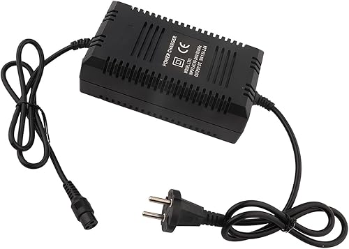 Ejoyous Chargeur de Chargeur 36V Charger, Chargeur 36V Batterie de Plomb pour Scooters électriques, Arrêt Automatique du Connecteur à 3 Broches à Pleine Charge (Prise UE) - Poukt