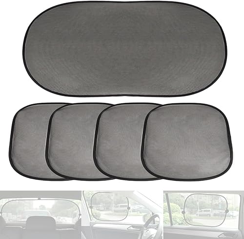 KUMSODE Pare Soleil Voiture Bébé, Lot de 5 Pare Soleil Voiture Bébé Ventouse Protection UV, Pare Soleil Auto Adhésifs pour Enfants - Poukt