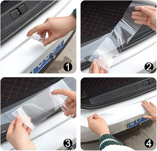 JGDLBXJY Film Protection Seuil de Coffre Voiture pour Audi Q7 2 (II) 4M I 2015-2024,Transparent Protection Pare Choc Voiture Seuil de Porte Voiture,Glossy - Poukt