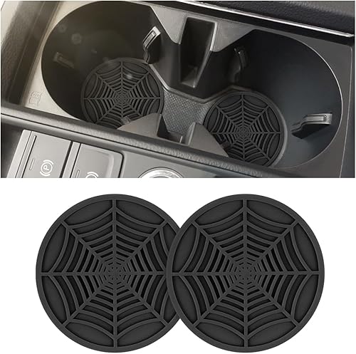 JNNJ 2 Pièces Porte-Gobelet PVC Véhicule, Voiture Universels Porte-Gobelet Tapis, Porte-Gobelets Antidérapant, Rond Porte-Gobelet Tapis De Voiture, Accessoires Décoration Intérieure Voiture(Noir) - Poukt