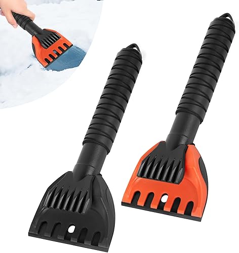 Ninonly 2 Pièces Grattoir À Glace pour Voiture Professionnel Ergonomique Gratte Pare Brise Voiture avec Poignée Douce Antidérapante Raclette Anti Givre pour Dégivrer Les Pare-Brise et Les Vitres - Poukt