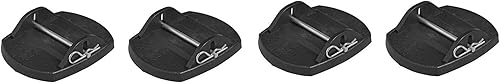 Lot de 4 plaques de support avec goupille de sécurité pour supports de manivelle de caravane, camping-car, caravane 18 x 14 cm, plaques + mini niveau à bulle gratuit - Poukt