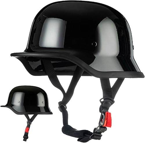 Vintage Demi Casque Casque Moto, Casque Bol Homologué Casques Ouvert Classique Homologué Dot/ECE Cyclomoteur pour Vélos Motos Chopper Scooter Mobylette - Poukt