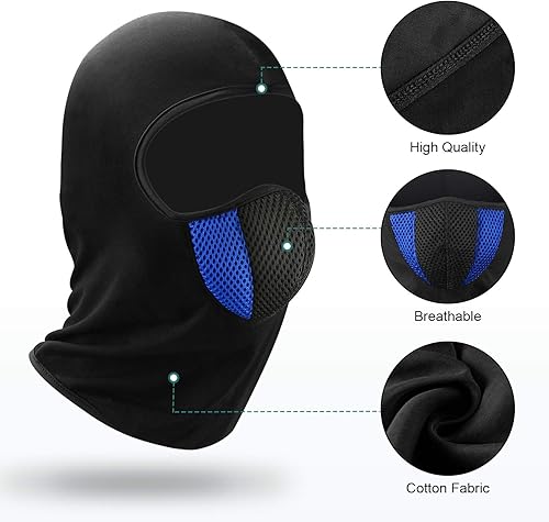 Dafunna Cagoule Balaclava Cache-Cou Masque Tour de Cou Coupe-Vent en Tissu Polaire Hiver Moto Ski Scooter Randonnée Vélo - Poukt