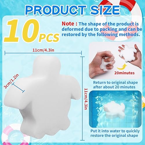 Pool Scum Sponge, Turtle Oil Absorber, 4.53x1.18 inches Sturdy Cleaning Pads Accessories, Remover Scrubber for Spa, Vacuum, Patio, Garden, Lawn, Winter Maintenance - Poukt
