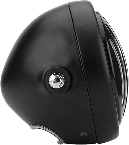 Phare Avant Moto Vintage , Terisass Phares Avant Pour Moto 12v 35w Vintage Moto Led Phare Avant 6,3 Pouces Grill Moto Lampe De Tête Pour Cafe Racer(coquillage Noir Verre Blanc) - Poukt