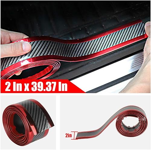 ihreesy Autocollant de Seuil de Porte de Voiture, Universel Autocollant de Protection pour Seuil de Porte de Voiture en Fibre de Carbone Protecteur de Pare-Chocs Scuff Scratch Résistant - Poukt