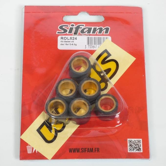 Galet rouleau de variateur Sifam compatible avec Scooter Sym 50 Crox 4T 2014 à 2016 16x13 6.5Grs - Poukt