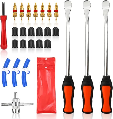 Nizirioo Lot de 27 Demonte Pneu, Outil Levier De Pneu, Cuillères Outil Pneumatique Levier, Cuillères Outil Levier De Pneu pour Moto Vélo Voiture Démonte-pneus Fer à Monter - Poukt