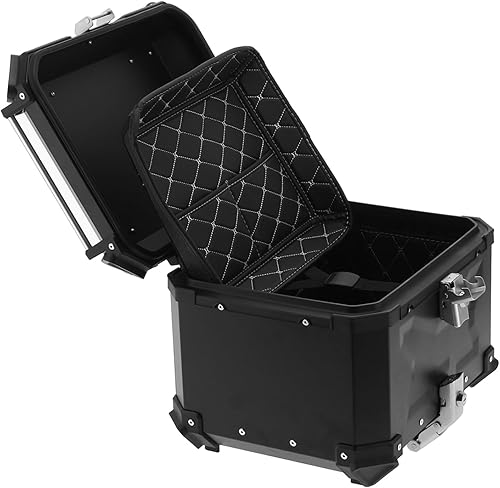 Top Case de Moto Top Box de Moto 5052 Alliage D'Aluminium Universel Noir 45L Moto Adventure Aluminium Top Case Tail Box Bagages - Poukt