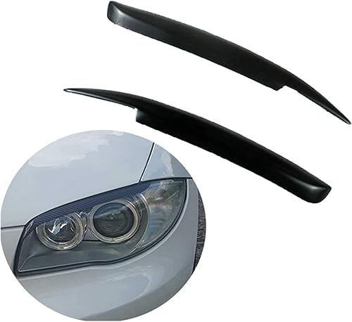 WuYyyyy Sourcils de Phares,Ajustement pour BMW 1 Series E81 E82 E87 E88 2005~2008 2009 2010 Voiture Phare Avant Sourcils paupières couvercles Kits de carrosserie Tuning.,Carbon - Poukt