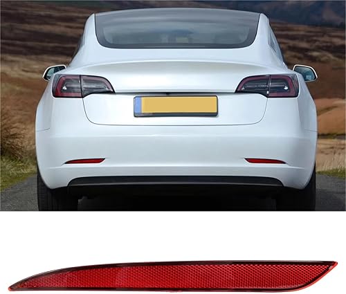Feux arrière automatiques Réflecteur Pare-Chocs Arrière Lentille Rouge Réflecteur Arrière Voiture Remplacement Feu pour Tesla pour Modèle 3 2017-2023 1077407 00 F(Droite) - Poukt