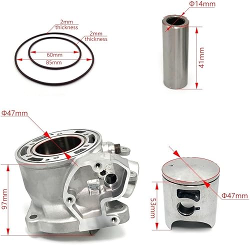 Ensemble de Composants de Cylindre de Moto, Joint de Bloc-cylindres, Segment de Piston, 47mm, for Moteur 85 - Poukt