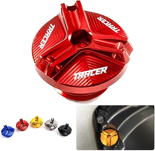 QIBOZNG Bouchon Protection Remplissage d'huile Bouchon De Vidange D'huile Moteur M20 X 2.5, Couvercle De Remplissage pour Moto Yama&HA Tracer 9 Tracer 900 GT MT09 MT-09 2023 2024(Red) - Poukt