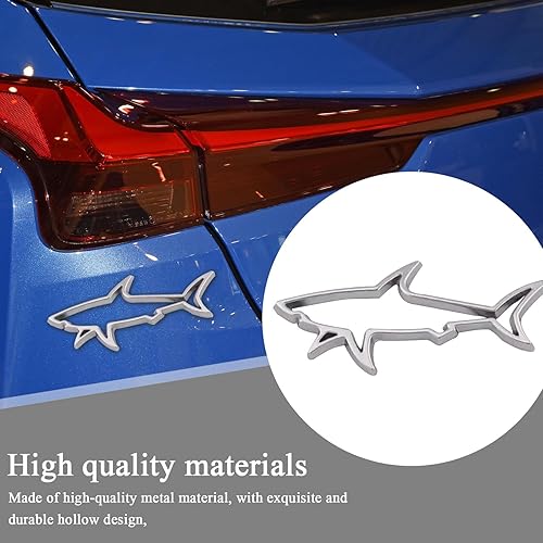 Autocollants Logo Voiture - Stickers Voiture Requin Drôle | Étiquette Latérale Creuse Résistante Intempéries Et Au Soleil Pour Camion Moto - Poukt