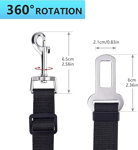 Redamancy Ceinture Chien Voiture, 1 Pièces Harnais, Ceinture Securite avec Absorption des Chocs et Mousqueton pour Tout Type de Voiture pour Tous Les Chiens et Chats - Poukt