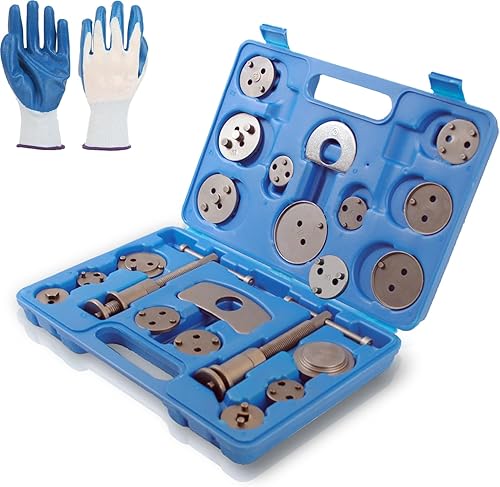 Lospitch Repousse Piston de Frein Set de 22 pièces pour Remplacement de Disque Outil et adaptateurs, de mâchoire ou de Plaquettes de Frein, Set de 22 pièces, Kit Universel - Poukt