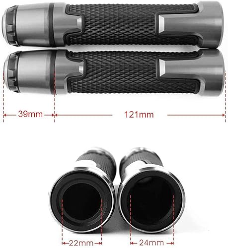 Poignées de guidon Powersports en aluminium CNC de 7/8 '' 22 mm avec extrémité de préhension adaptées pour CBR500 CBR1000RR CBR1100XX CBR125 CBR250 CBR300R CBR400RR CBR450SR CBR600RR CBR600F CBR9000RR - Poukt