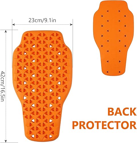Dorsale Moto, Souple et Respirante Protection Dorsale Moto Amovible Haute Sécurité, Protections Dorsales pour Moto Légère et Confortable Dorsale Moto pour Ski VTT Patinage Adulte Unisexe, Orange - Poukt