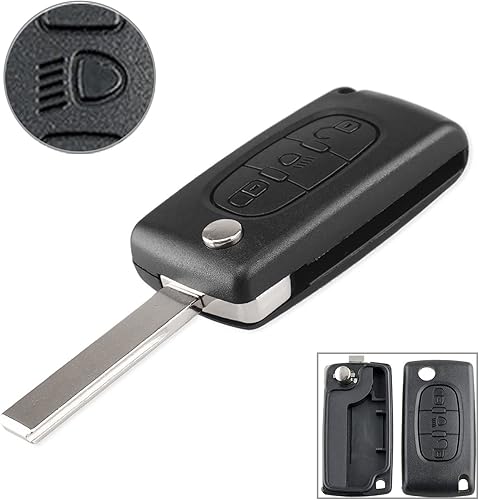 AULESSE Peugeot Coque de Clé Télécommande 2 Boutons 433 MHz PCF7961 Puce, Clé Complète avec Electronique à Programmer pour Peugeot/Ci-tro-en 207 307 308 408 CE0536 Clé à Distance de Voiture - Poukt