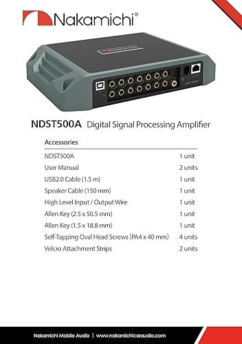 Nakamichi NDST500A Amplificateur de Voiture de Puissance de Traitement de Signal numérique stéréo de Voiture DSP 6 canaux Haut 12 canaux entrée de Bas Niveau Externe Bluetooth Optique coaxial - Poukt