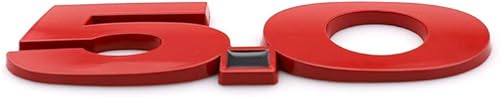 Lot de 2 emblèmes de rechange 3D en métal 5.0 pour garde-boue Mustang GT 2.3T - Accessoires automobiles - Décoration (rouge) - Poukt