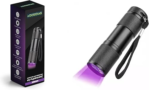 DOSIDIAG Lampe Torche UV 395nm – Détecteur Multifonction : Fuites, Urine Animale, Scorpions, Punaises de Lit, Billets, Minéraux, Taches - Poukt