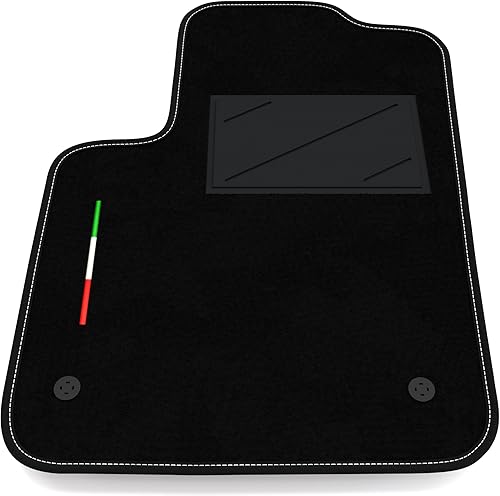 Tapis de Voiture CÔTÉ CONDUCTEUR 1 pièce Compatible avec Fiat 500 Hybride 2020-2024 | 1 Tapis sur Mesure, Drapeau Italie - Poukt