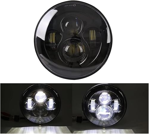 Feux Avant pour Lada 4x4 pour Urban pour Niva 7 ''LED Phare DRL 45w 4x4 7 Pouces Phares Halo Ronds 7' Phare LED avec/Pas De Clignotant Ambre Phare Avant(2 Piece Black) - Poukt