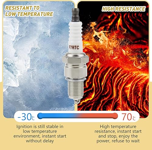UBERMing 3 Pièces Bougie Allumage F7RTC Bougie D'Allumage Standard de Rechange pour Tondeuses à Gazon Souffleuses à Neige Séparateurs Cultivateurs Générateurs Pompes à eau - Poukt