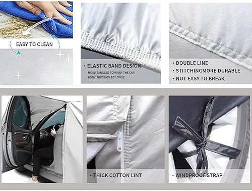 Bâche Voiture pour BMW F01 7 Series,Bâche de Protection Voiture Hiver Extérieur Coupe-Vent Anti-Neige Protection Rayures Résistant,Housse de Voiture Imperméable Toutes Saisons - Poukt