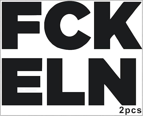 T TAKONE FCK ELN Lot de 2 autocollants anti-musc 13 x 10 cm Fuck Elon Tesla Statement, satirique et provocateur - Poukt