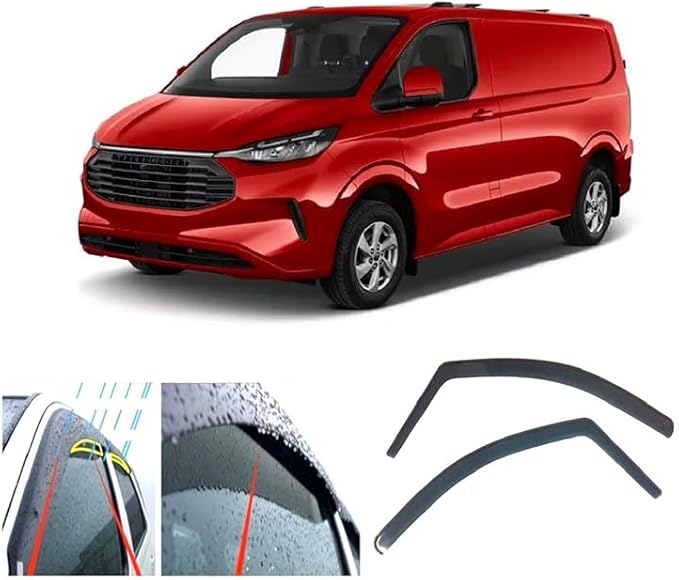 YUEXIANGJING 2 Pièces Déflecteurs d'air pour Ford Transit/Tourneo Custom II 2024.2025, Déflecteurs de Fentre Latérale Protection Contre la Pluie Fenêtre Latérale - Poukt