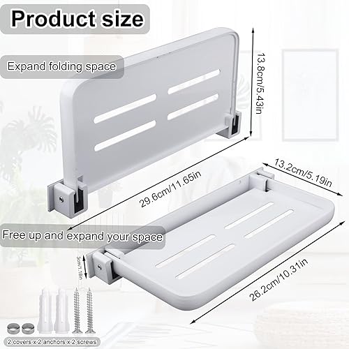 PEUTIER Étagère Pliable en Aluminium pour Camping-Car, Étagère Murale Pliable à 90 Degrés pour l'Intérieur Libérez de l'espace pour Camping-Car Remorque Lit Canapé de Cuisine (Blanc) - Poukt