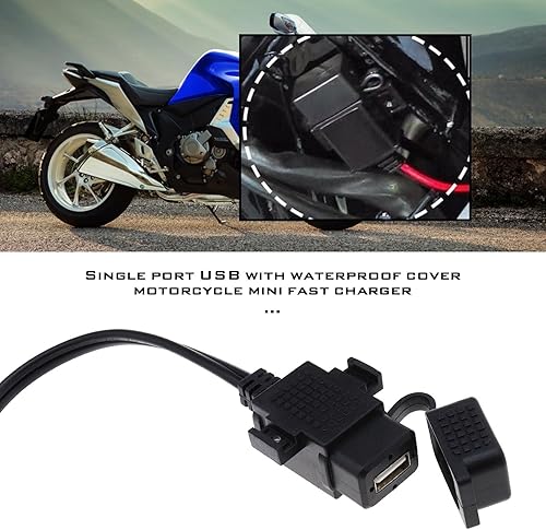 YINETTECH Adaptateur de Câble SAE vers USB SAE Quick Disconnect 2.1A Kit de Chargeur Étanche à Port Unique avec Câble de Prise Fusible 7.5Amp 12-24V pour Moto GPS - Poukt