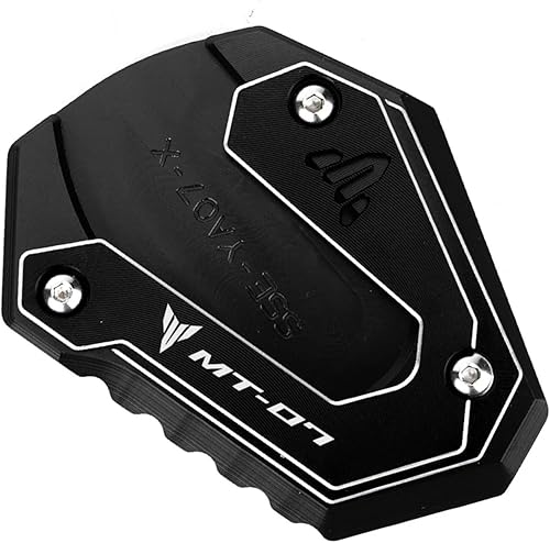 GAHQMSDG Coussin De Béquille Latérale Extension De Béquille Latérale CNC pour Moto MT07 MT-07 2014-2025 2024 2023(Black) - Poukt