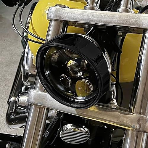 HDBUBALUS Anneau de garniture de phare de style visière pour Harley 5 3/4' LED Forty Eight XL1200X Wide Glide Forty Eight, noir - Poukt