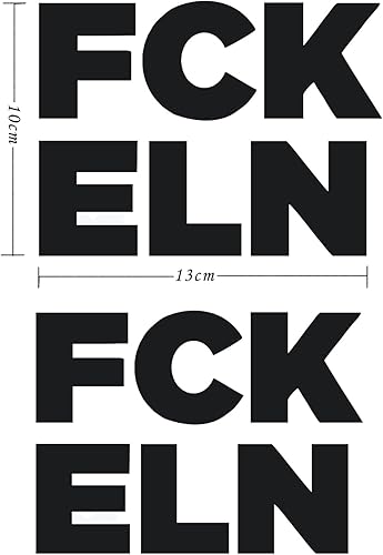 T TAKONE FCK ELN Lot de 2 autocollants anti-musc 13 x 10 cm Fuck Elon Tesla Statement, satirique et provocateur - Poukt