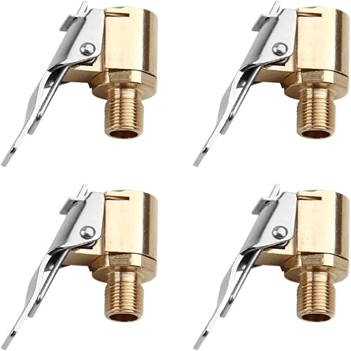 4 PCS Embout Gonflage Pneu Voiture, Adaptateur de Valve de Pneu de Voiture, Embout Pistolet Compresseur Air, Embouts de Gonflage en Laiton, Compatible avec Toutes Les Valves de Pneus - Poukt
