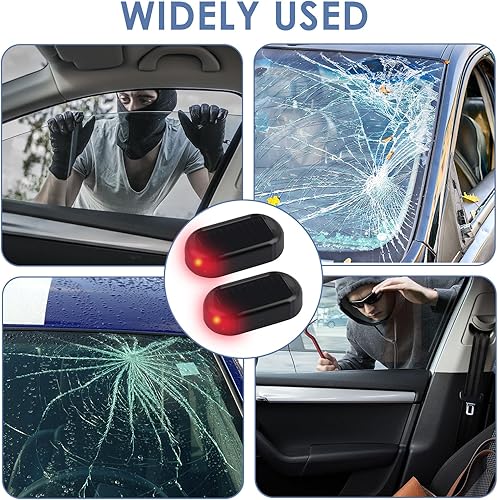 Lot de 2 L'alarme Solaire de Voiture, Alarmes LED Solaires Voiture, Alarme Voiture Anti vandalisme Clignotement Nocturne Automatique, Système Anti-vol Flash Protection Antivol pour Voiture Moto Bateau - Poukt