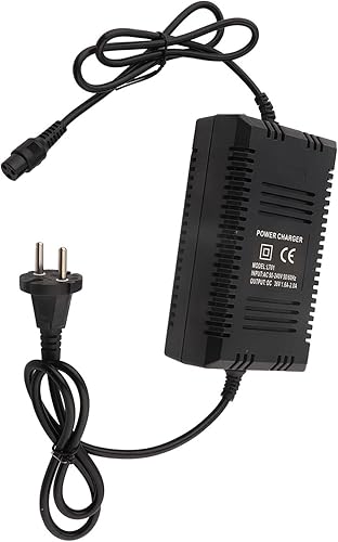 Ejoyous Chargeur de Chargeur 36V Charger, Chargeur 36V Batterie de Plomb pour Scooters électriques, Arrêt Automatique du Connecteur à 3 Broches à Pleine Charge (Prise UE) - Poukt
